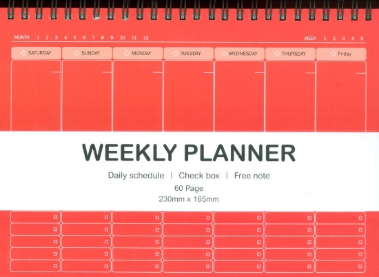 تصویر  دفتر برنامه ریزی هفتگی (WEEKLY PLANNER)،(کد 179)،(سیمی)